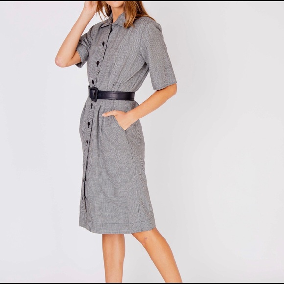 Yves Saint Laurent wool houndstooth dress FR42 - Picture 2 of 5